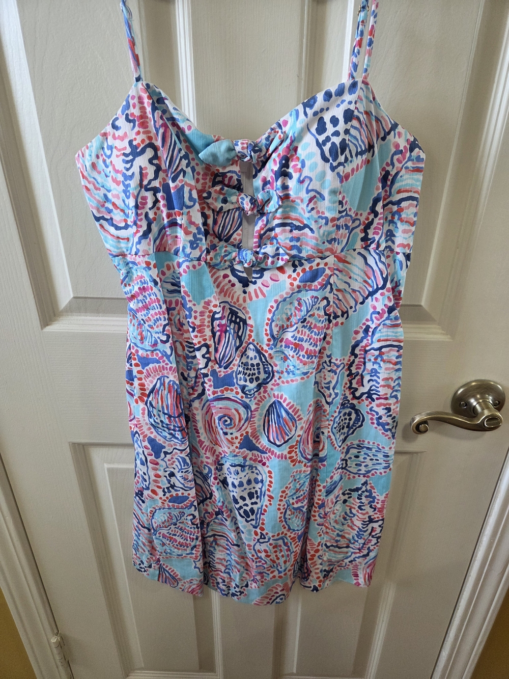 Lilly Pulitzer Aqua Pink Blue Patterned Sundress